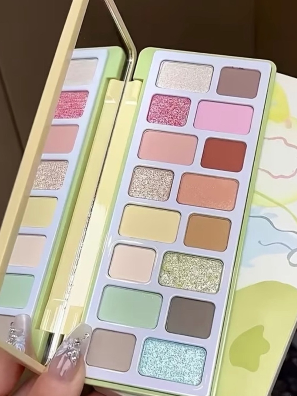 Macy's Pastel Eyeshadow Palette — Pink, Mint, Peach & Shimmer